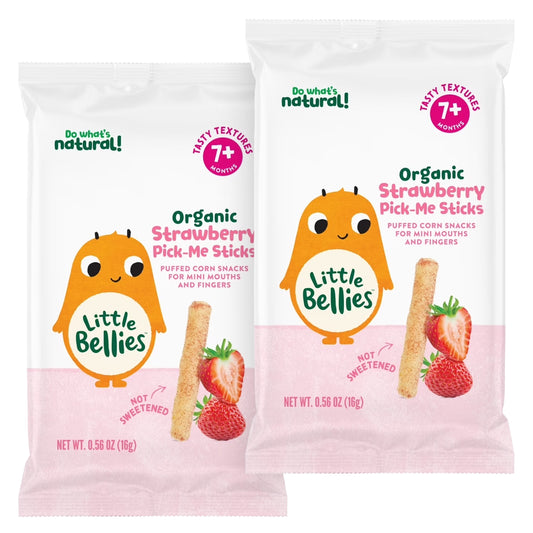 Little Bellies Organic Strawberry Pick-Me Sticks Puff Snack, 0.56 oz, 2 ct