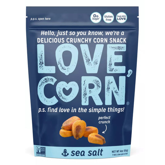 LOVE, CORN Sea Salt Crunchy Corn, 4oz.