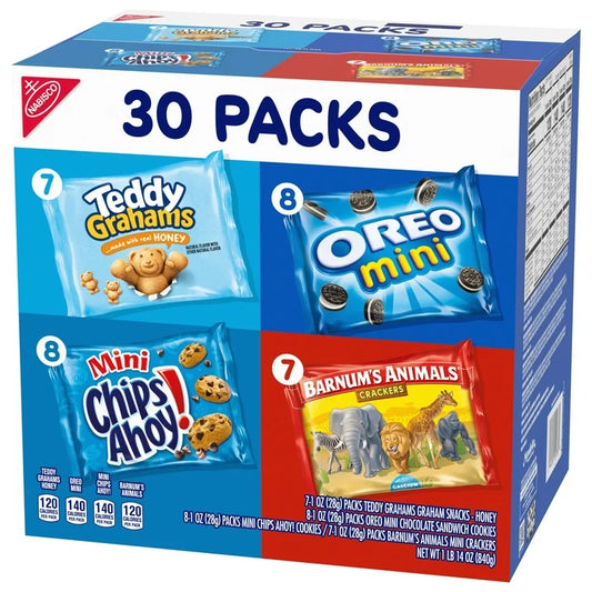 Nabisco Variety Pack, OREO CHIPS AHOY! Teddy Grahams, Barnum's, 30 ct