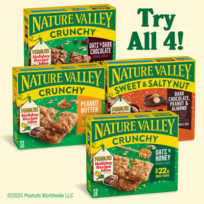 Nature Valley Crunchy Granola Bars, Oats 'n Dark Chocolate, 12 Count, (6 Pouches), 8.94 oz