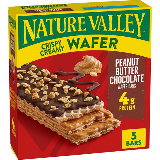 Nature Valley Wafer Bars, Peanut Butter Chocolate 5 Bars, 6.5 oz (3 pack)