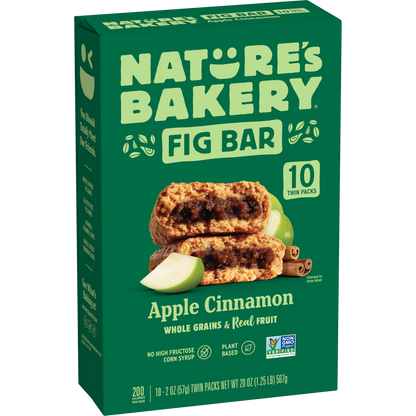 Nature's Bakery Apple Cinnamon Fig Bars, 2 oz Twin packs, 10 Count