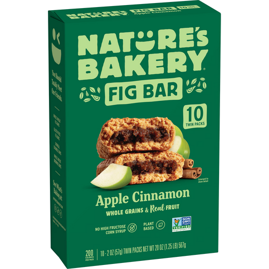Nature's Bakery Apple Cinnamon Fig Bars, 2 oz Twin packs, 10 Count