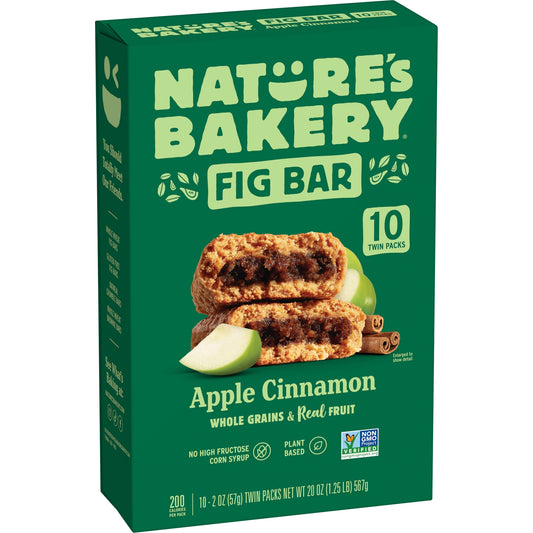 Nature's Bakery Apple Cinnamon Fig Bars Kosher 10 Twin packs, 20 oz