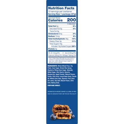 Nature's Bakery Blueberry Fig Bars, Kosher, 10 Twin Packs, 20 oz