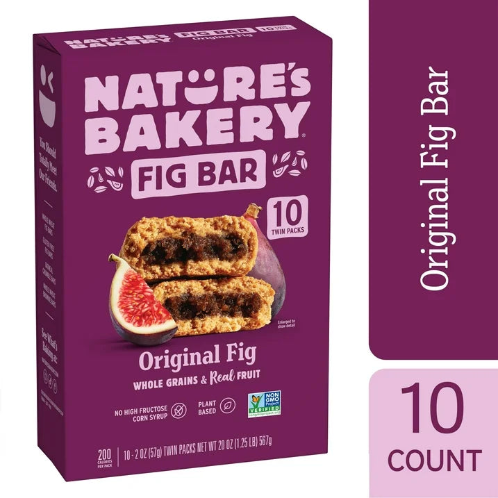 Nature's Bakery Original Fig Bars, 10 Twin packs, Soft Baked Snack Bars, 2 oz