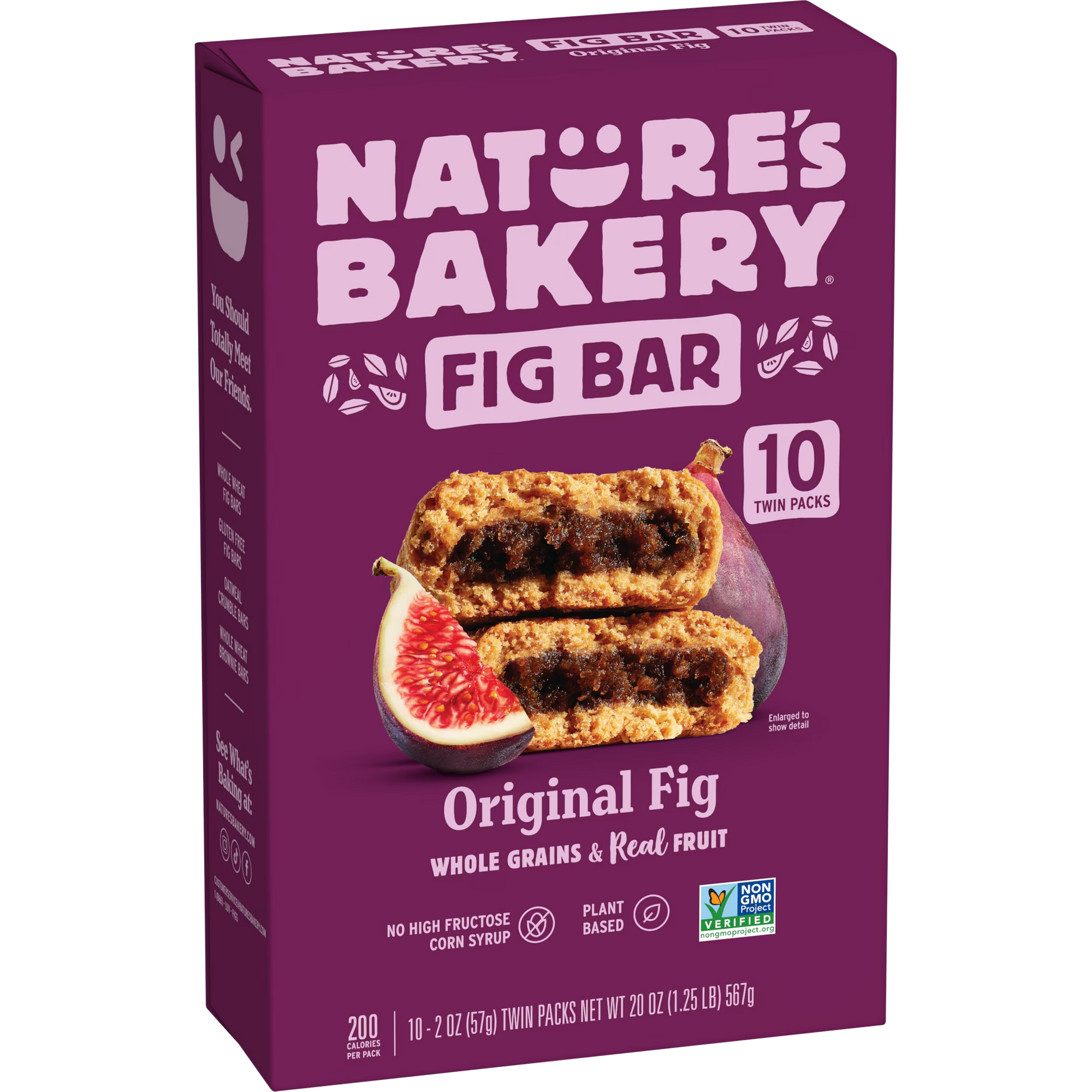 Nature's Bakery Original Fig Bars, 10 Twin packs, Soft Baked Snack Bars, 2 oz