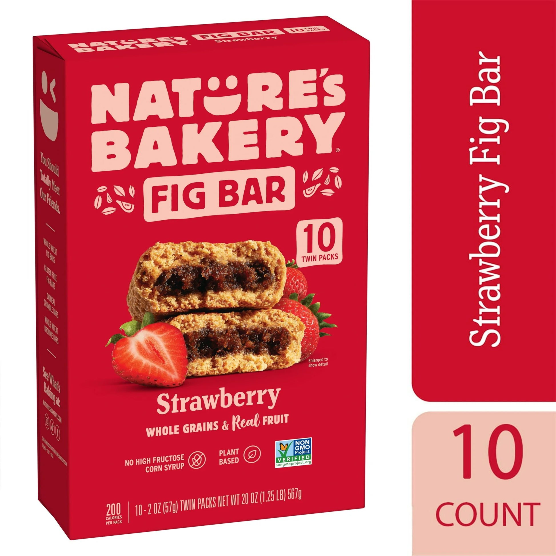 Nature's Bakery Whole Wheat Fig Bar Strawberry, 2 oz Twin packs, 10 Count