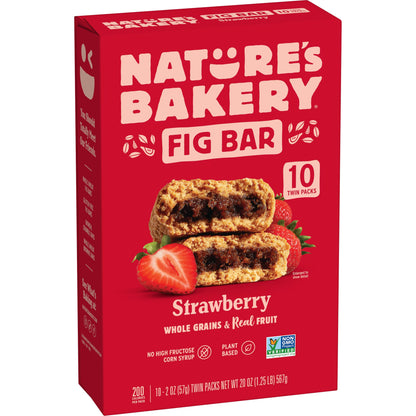 Nature’s Bakery Whole Wheat Strawberry Fig Bars Kosher 10 Twin Packs, 20 oz