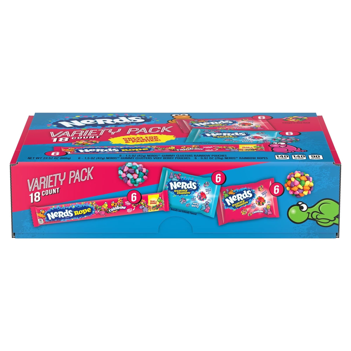 NERDS Gummy Clusters & Rope Candy Variety Pack 23.52 oz