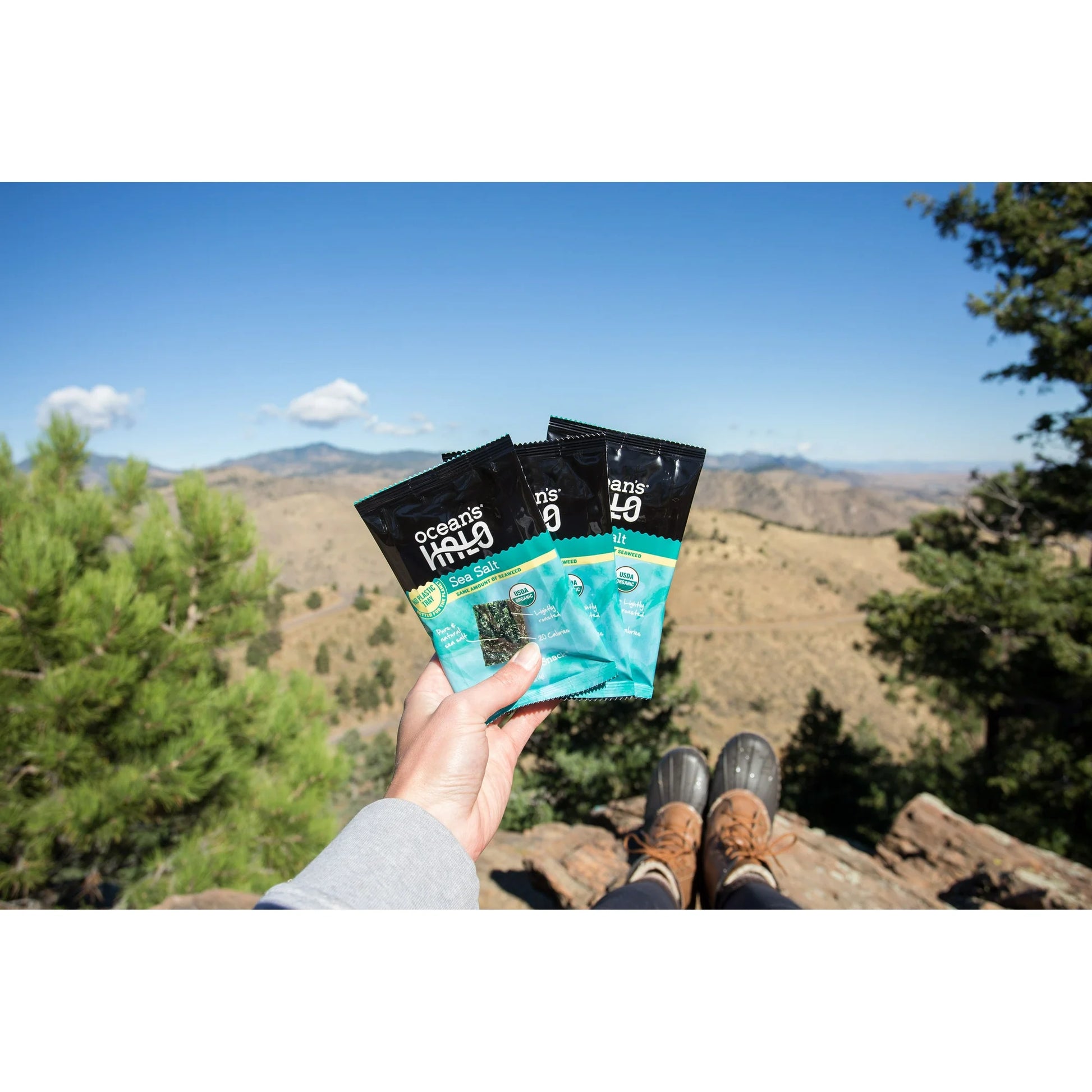 Ocean's Halo Seaweed Snack Sea Salt, Vegan Keto Nori Crispy Chips, 5 pk.
