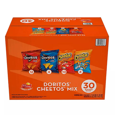 Frito Lay Variety Pack of Snacks and Chips - Doritos Cheetos Mix, 30 ct.