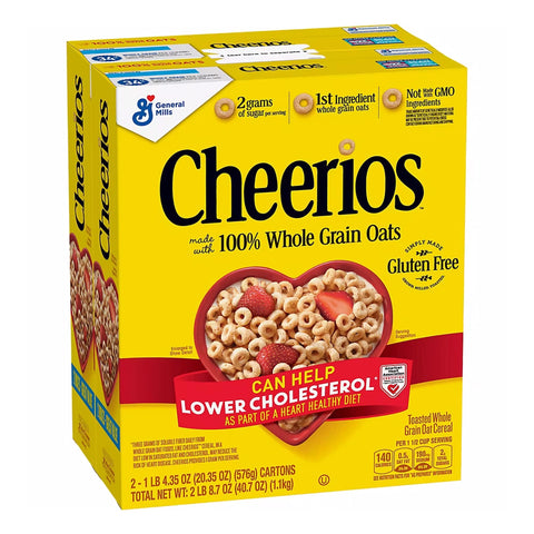 General Mills Cheerios Whole Grain Oats, Cereals, 40.7 oz.