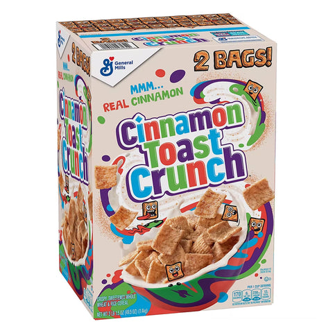 General Mills Cinnamon Toast Crunch Cereal, 2 Bags, 49.5 oz.