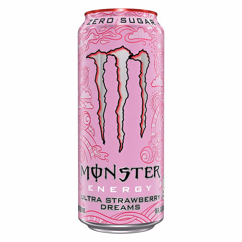 Monster Energy Drink Ultra Strawberry Dreams, Zero Sugar 16 oz.