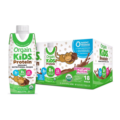 Orgain Kids Protein Organic Nutritional Shake With 22 Vitamins & Minerals - Chocolate, 18 ct.