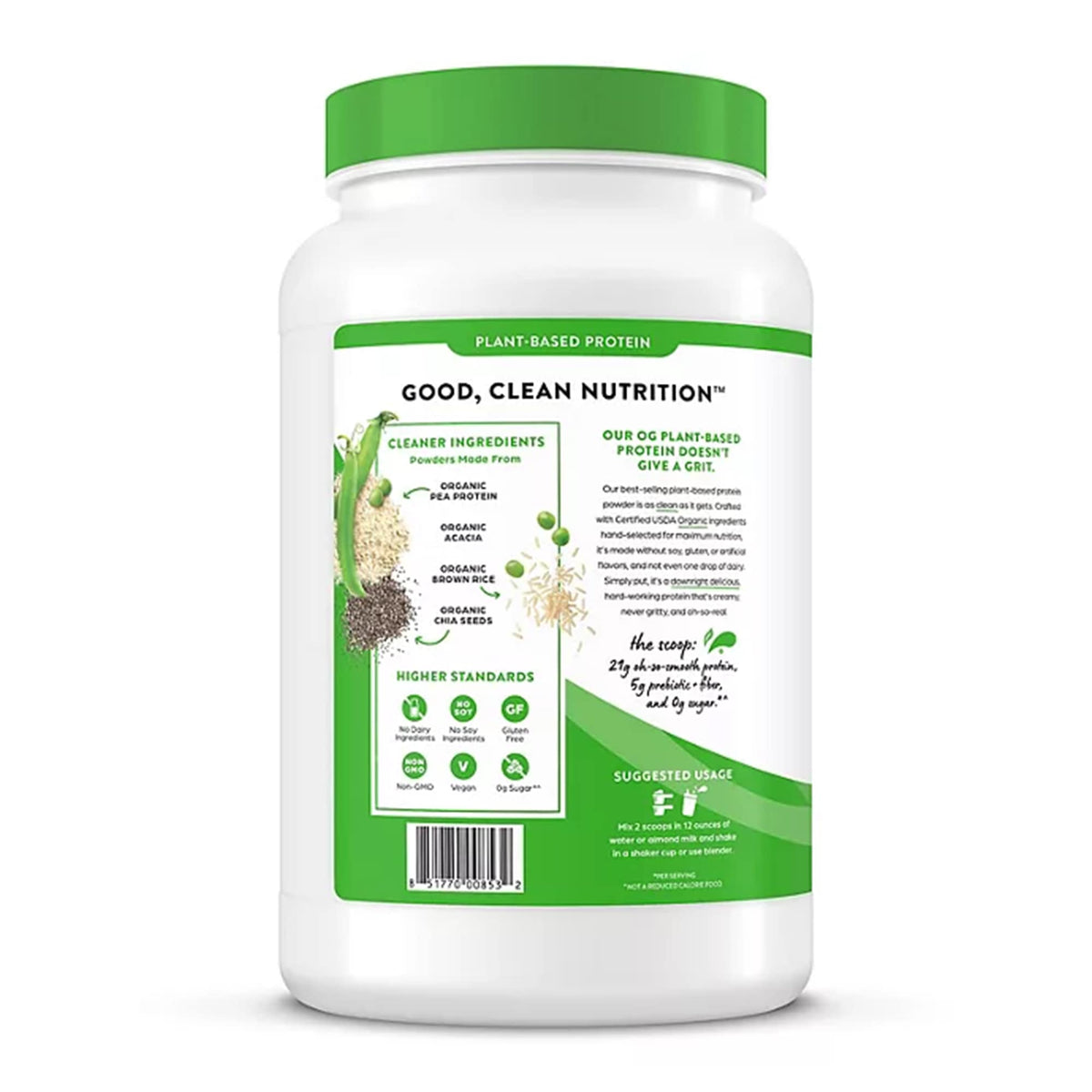 Orgain Organic Protein Powder – 21 g Plant Protein, Vegan, Vanilla Bean, 2.7 lbs.