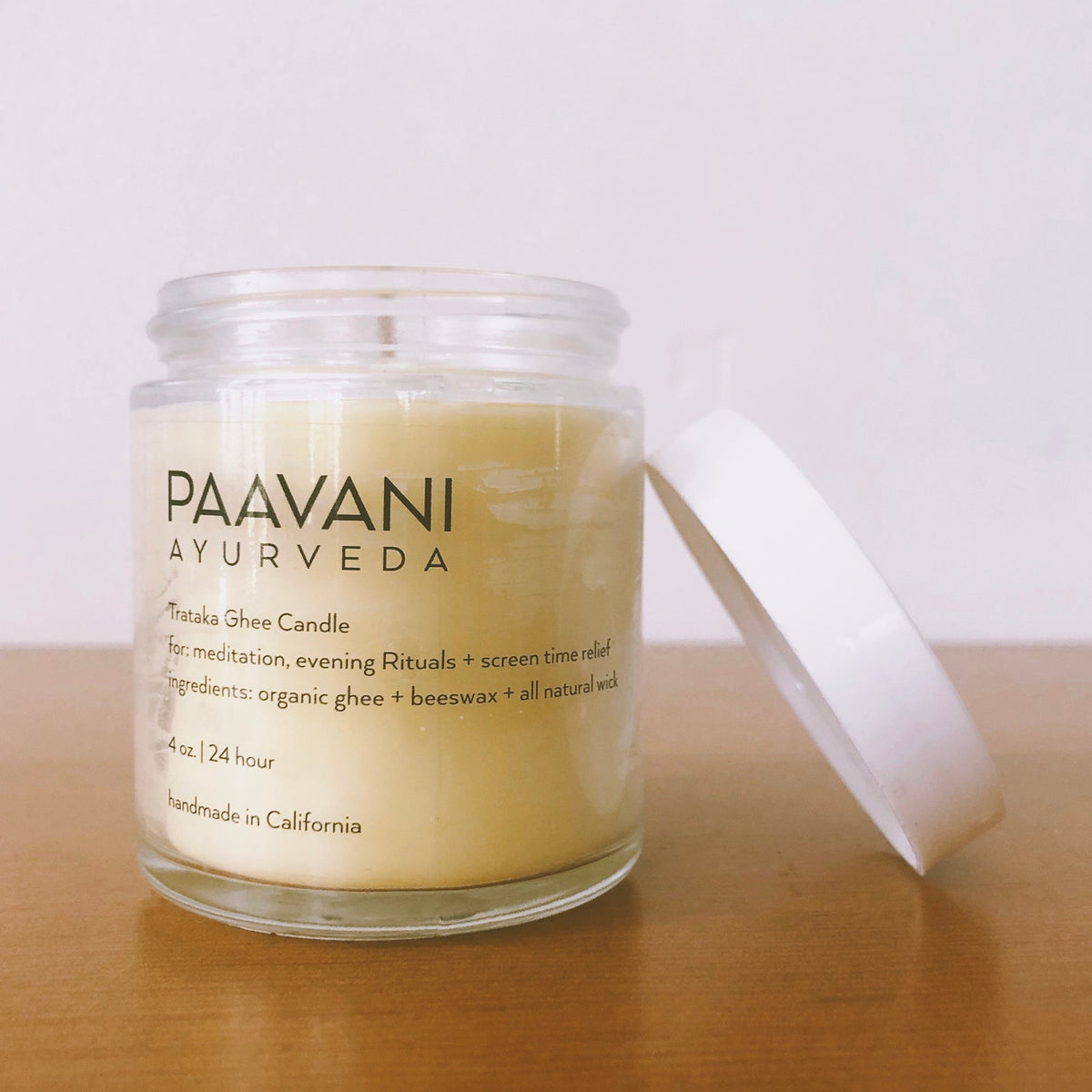 Paavani Ayurveda - Trataka Ghee Candle, Organic Ghee, Coconut Wax, Ayurvedic Ritual