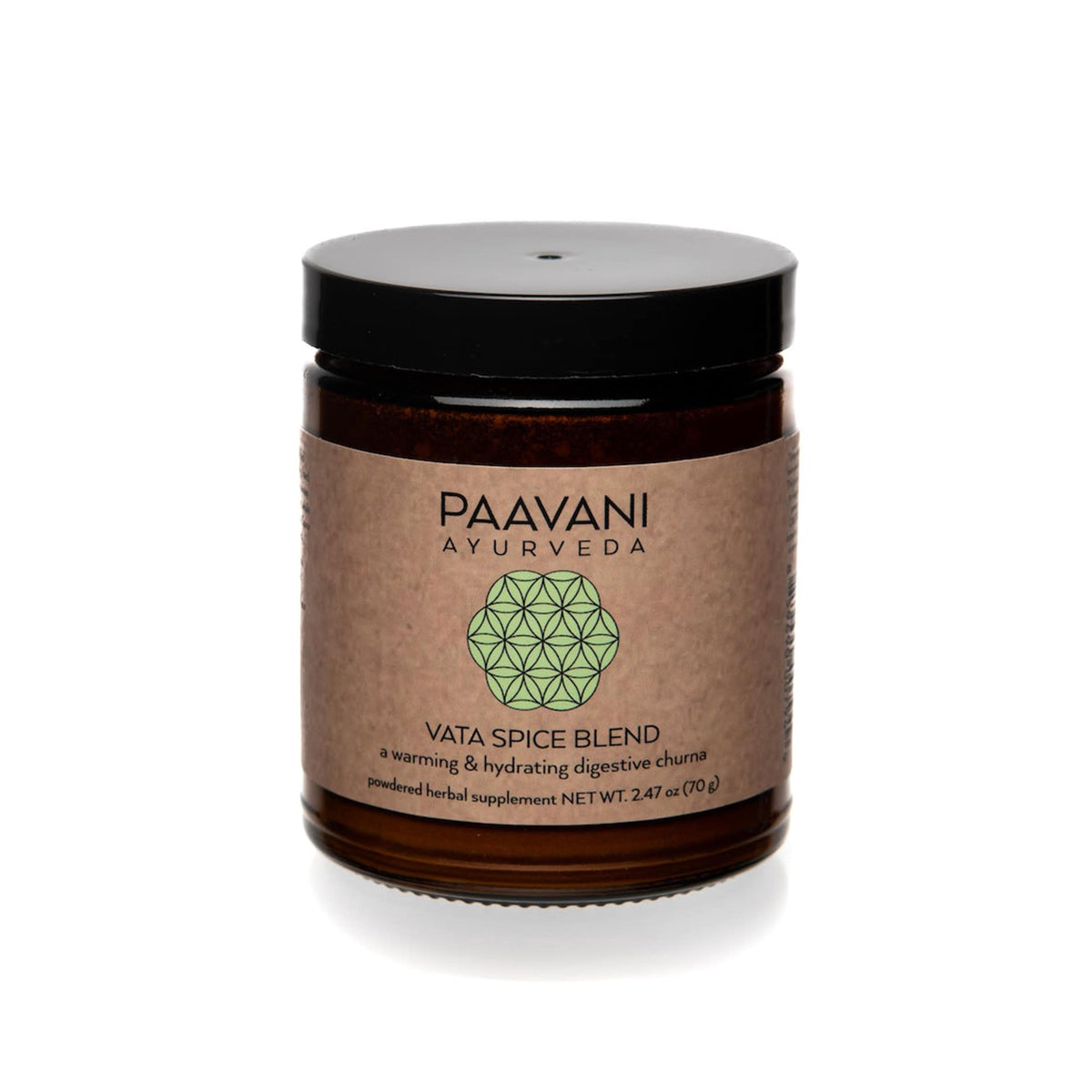 Paavani Ayurveda - Vata Spice Blend with Organic Ginger, Cumin and Cinnamon, Warming Hydrating Digestive Churna 9 oz.