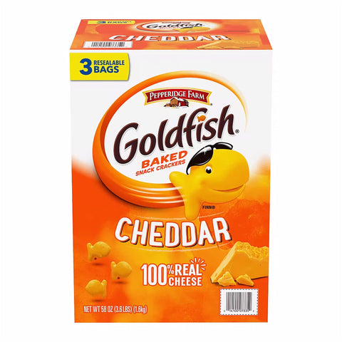 Pepperidge Farm Goldfish Cheddar Crackers, Resealable Bags, 19.2 oz. 3 ct.