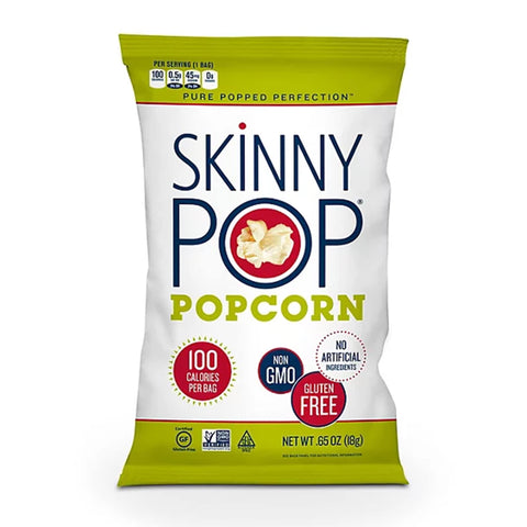 SkinnyPop Original Flavor Popcorn 100 Calorie Bag 0.65 oz.