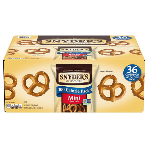 Snyder's of Hanover Mini Pretzels, 100 Calorie Individual Packs, 36 ct.