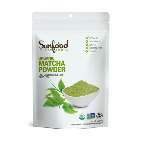 Sunfood - Organic Matcha Powder Fine-Milled Whole Leaf Green Tea Vegan 4 oz.