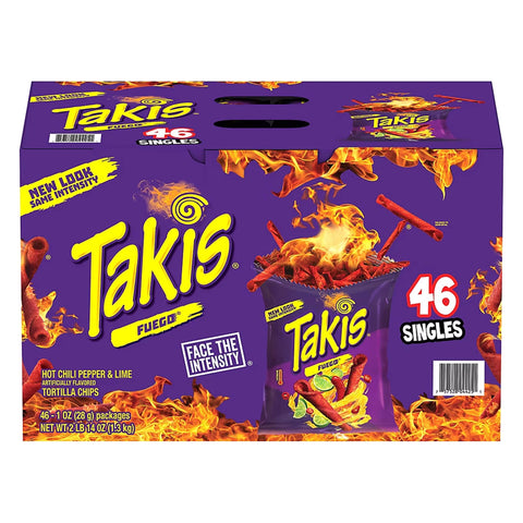 Takis Fuego Spicy Rolled Tortilla Chips Multipack, 46 ct.