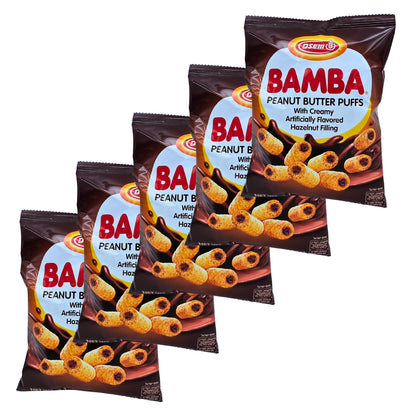 Osem Bamba Hazelnut Snack Cream Peanut Butter Puffs, 2.1 oz, 5 ct