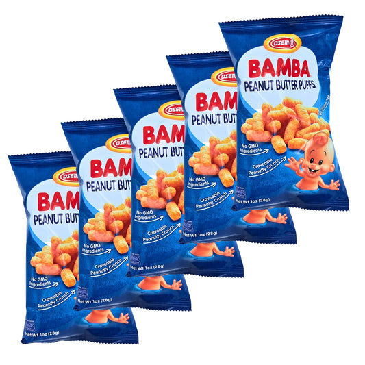 Osem Bamba Peanut Butter Puffs Snack Bag, 1 oz, 5 ct