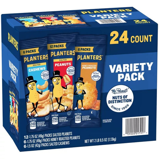Planters Cashew Variety Pack, 24ct/40.5oz.
