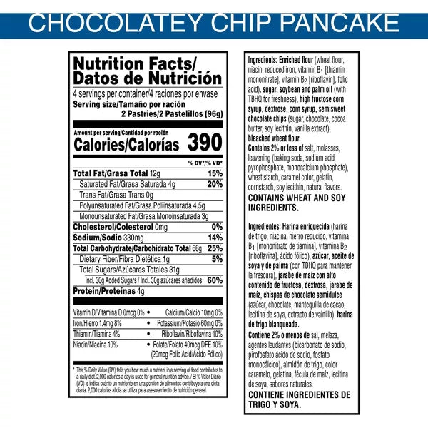 Pop-Tarts Frosted Chocolatey Chip Pancake Pastries, 8ct/13.5oz.