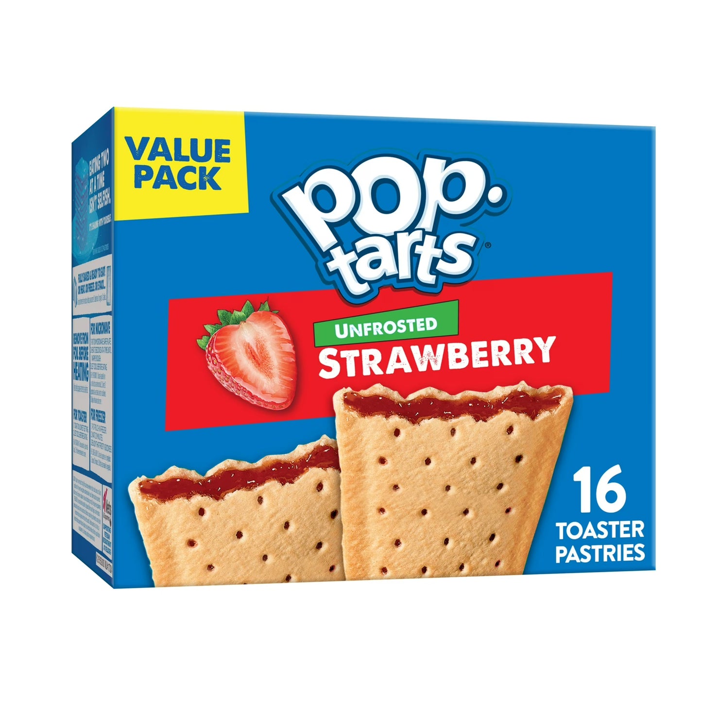 Pop-Tarts Unfrosted Strawberry Toaster Pastries, Breakfast Foods, 16 ct, 27 oz