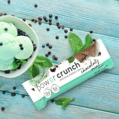 Power Crunch Original Protein Energy Bars, Chocolate Mint, 5 Bars