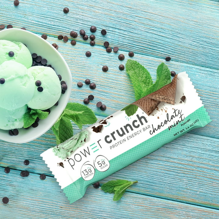 Power Crunch Original Protein Energy Bars, Chocolate Mint, 5 Count, 1.4 oz