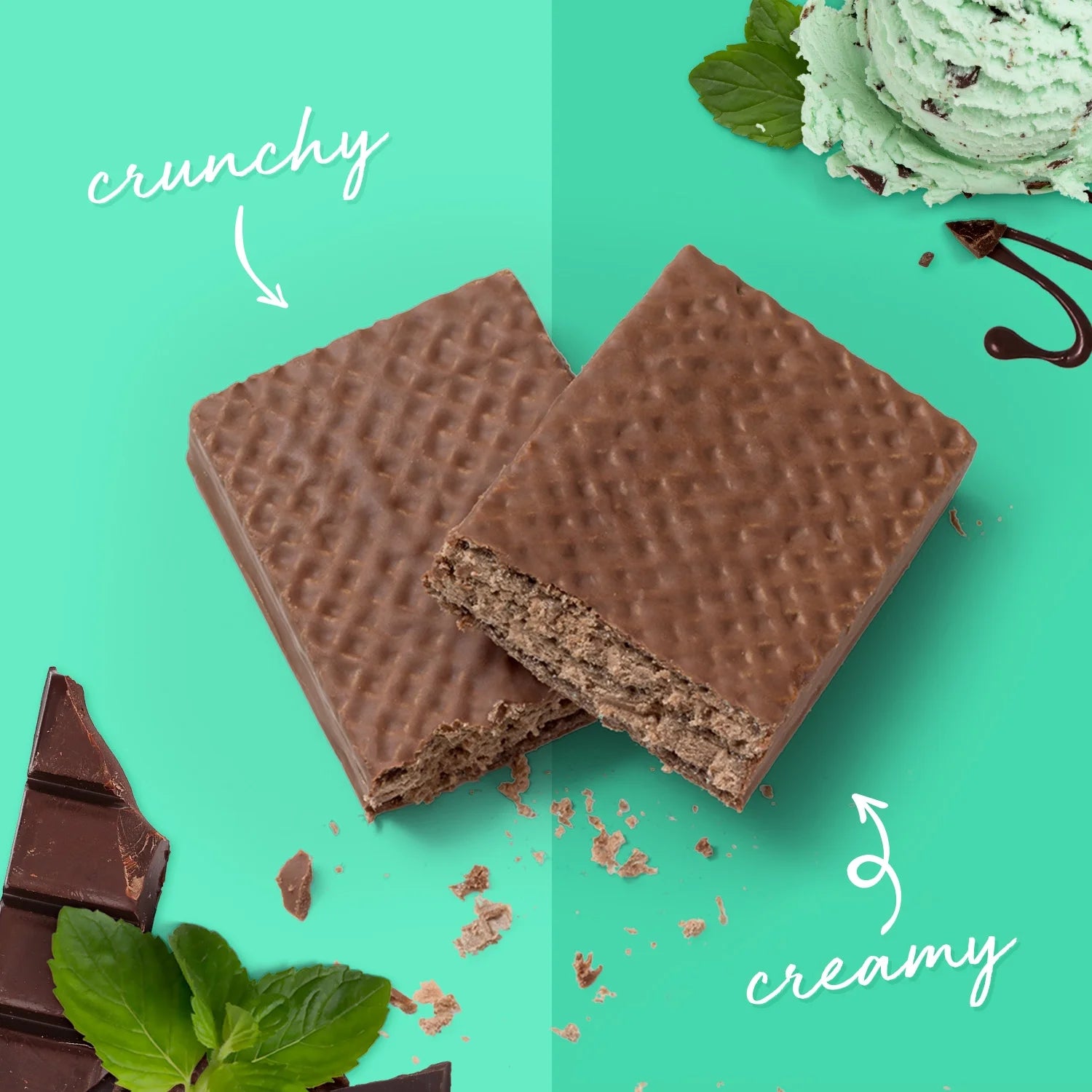 Power Crunch Original Protein Energy Bars, Chocolate Mint, 5 Count, 1.4 oz