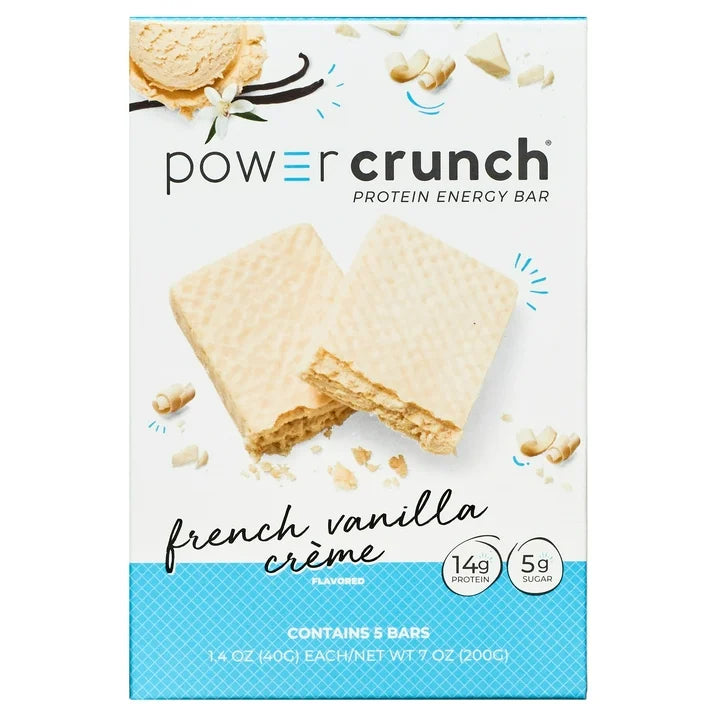 Power Crunch Original Protein Energy Bars, French Vanilla Cream, 5 Count, 1.4 oz
