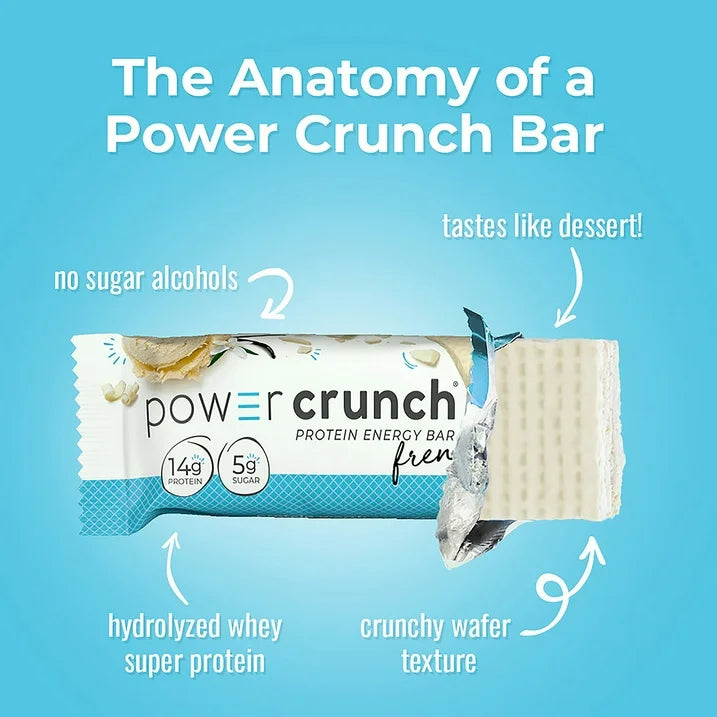 Power Crunch Original Protein Energy Bars, French Vanilla Cream, 5 Count, 1.4 oz