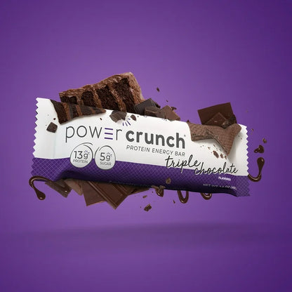 Power Crunch Original Protein Energy Bars, Triple Chocolate, 5 Count, 1.4 oz