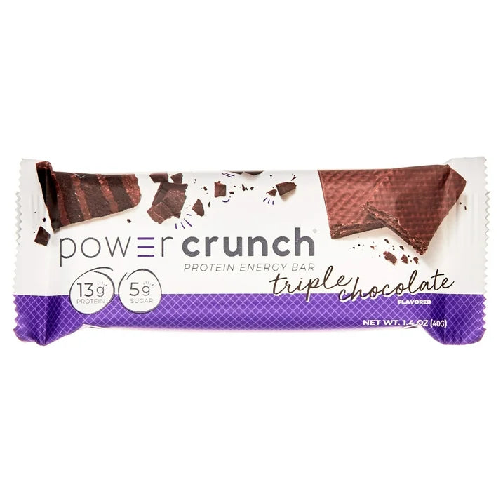 Power Crunch Original Protein Energy Bars, Triple Chocolate, 5 Count, 1.4 oz