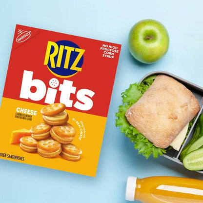 RITZ Bits Cheese Sandwich Crackers, Snacks for Kids and Adults, Lunch Snacks, 8.8 oz