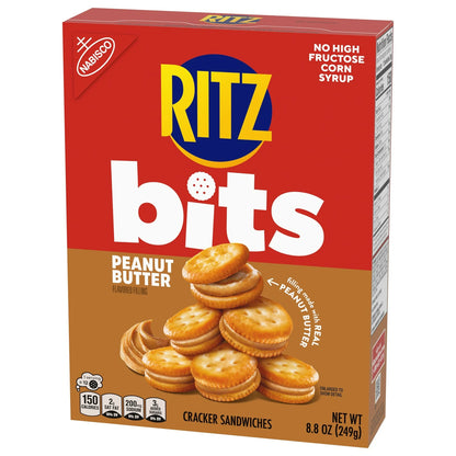 RITZ Bits Peanut Butter Sandwich Crackers, Snacks, Lunch Snacks 8.8 oz