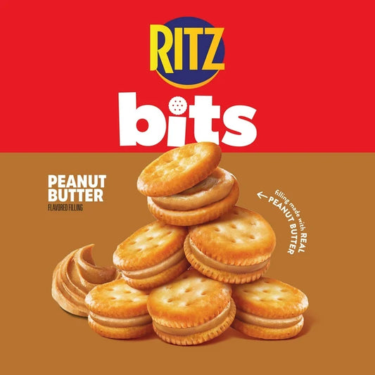 RITZ Bits Peanut Butter Sandwich Crackers, Snacks, Lunch Snacks 8.8 oz