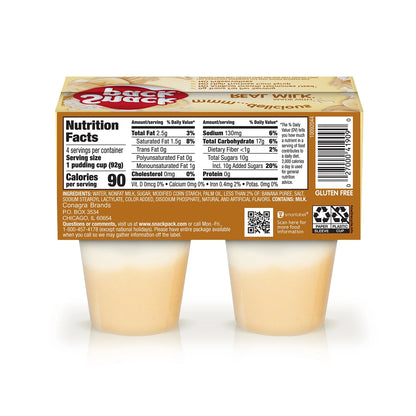 Snack Pack Banana Cream Pie Flavored Pudding, 3.25 oz Cups, 4 count