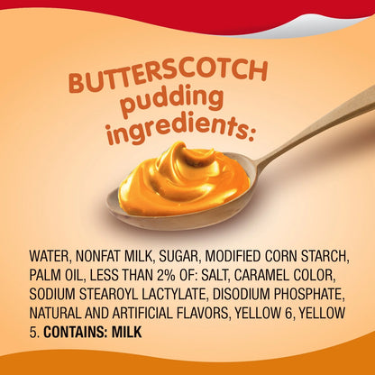 Snack Pack Butterscotch Pudding, Pudding Cups, 3.25 oz,&nbsp;4 Count