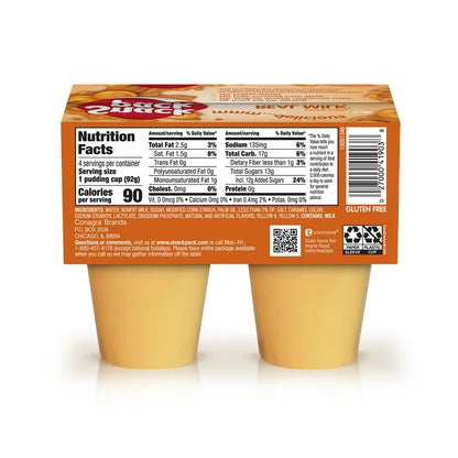 Snack Pack Butterscotch Pudding, Pudding Cups, 3.25 oz,&nbsp;4 Count