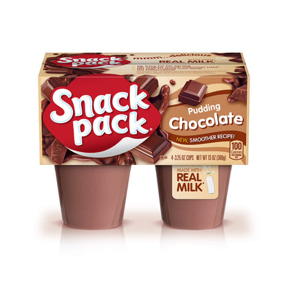 Snack Pack Chocolate Pudding, Pudding Cups, 3.25 oz,
4 Count