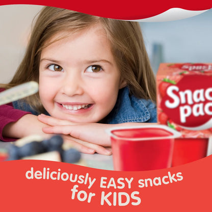 Snack Pack Strawberry Flavored Juicy Gels, Snack Cups, 3.25 oz, 4 Count