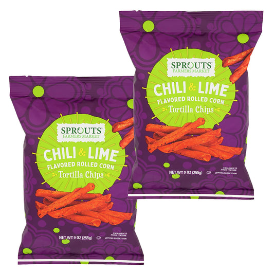 Sprouts Chili and Lime Rolled Tortilla Chips, 9 oz., Multipack 2 ct.