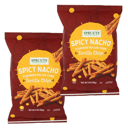 Sprouts Spicy Nacho Rolled Tortilla Chips, 9 oz., Multipack 2 ct.